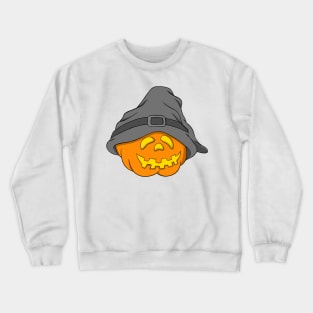 Slouchy Hat Halloween Pumpkin Grey Version Crewneck Sweatshirt